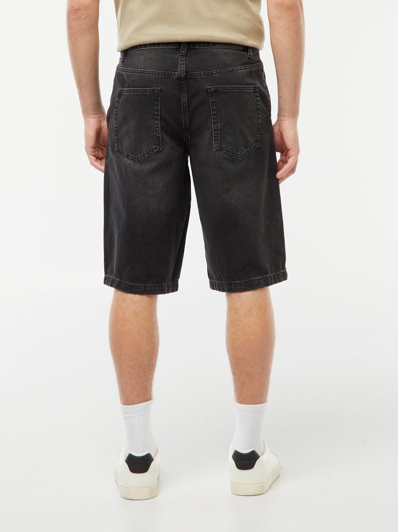 Bermuda en denim coupe baggy Gris - Kiabi