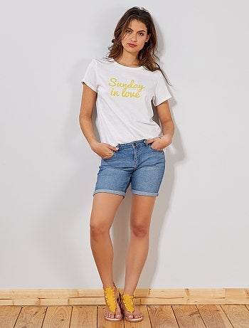 Bermuda en denim 'éco-conception' - Kiabi