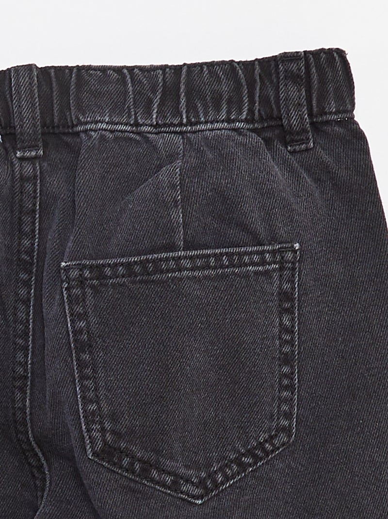 Bermuda en denim imprimé 'skaters' Noir - Kiabi