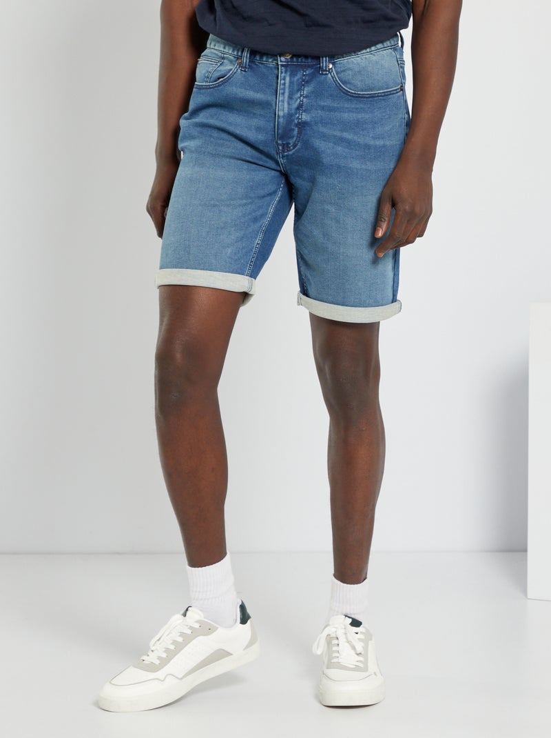 Bermuda en denim stretch Bleu - Kiabi