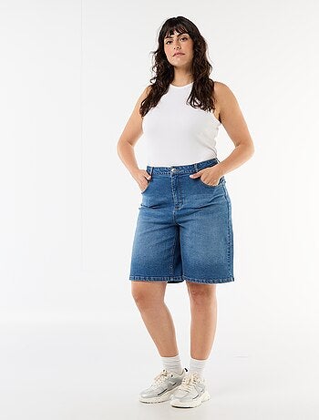 Bermuda en denim taille haute