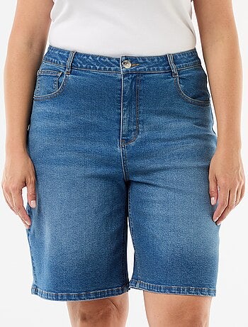 Bermuda en denim taille haute