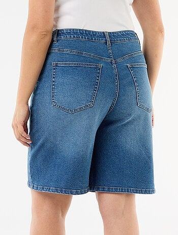 Bermuda en denim taille haute