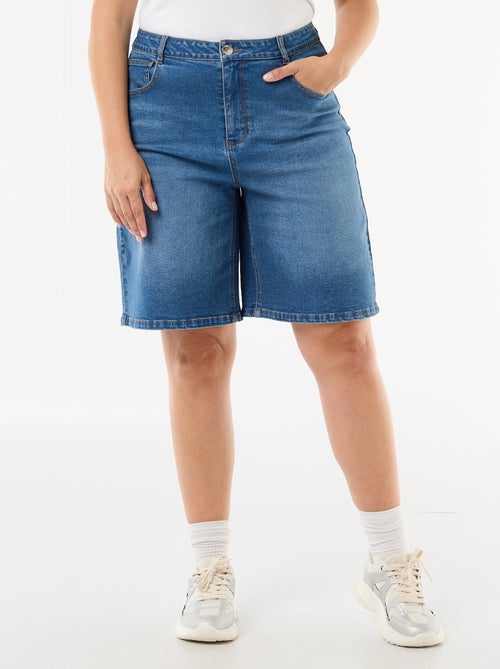 Bermuda en denim taille haute - Kiabi