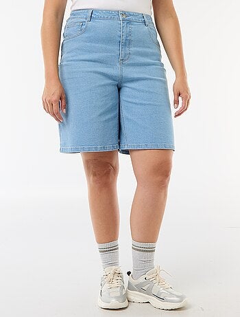 Bermuda en denim taille haute
