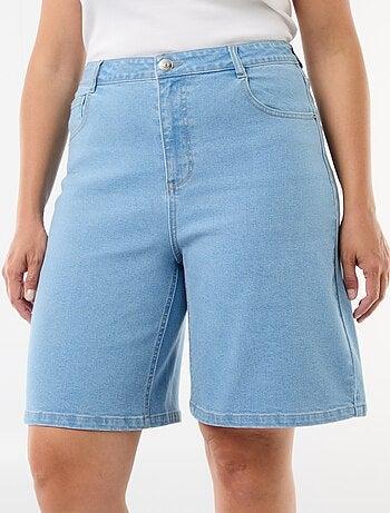 Bermuda en denim taille haute