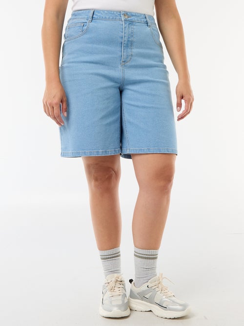 Bermuda en denim taille haute - Kiabi