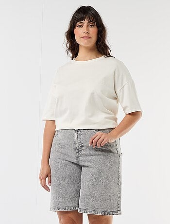 Bermuda en denim taille haute