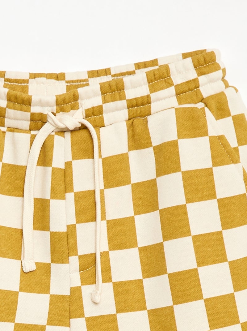 Bermuda en French Terry à motif Beige - Kiabi