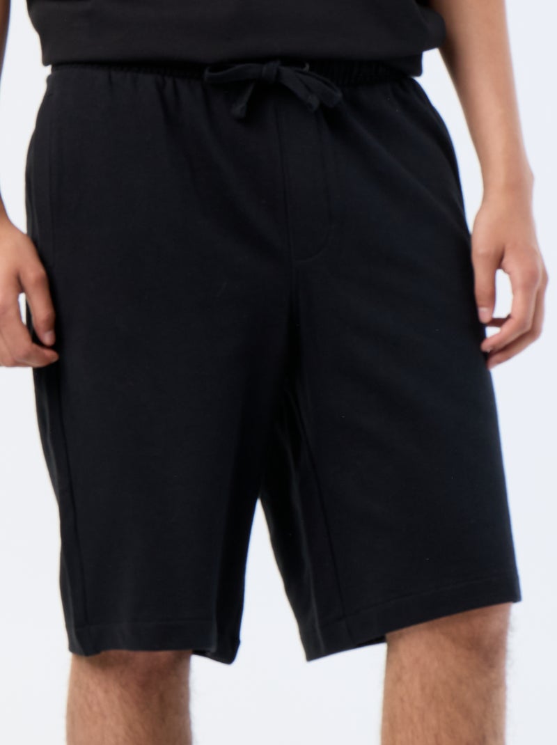 Bermuda en French Terry Noir - Kiabi
