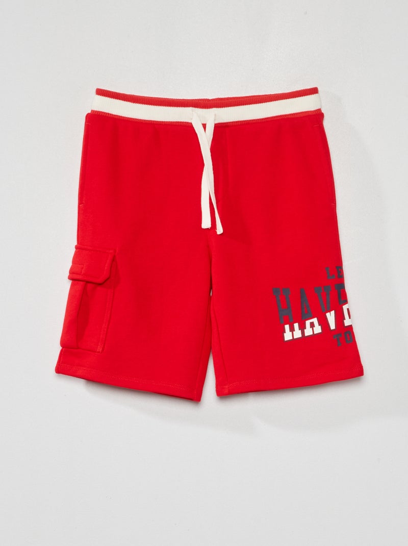 Bermuda en french terry Rouge - Kiabi