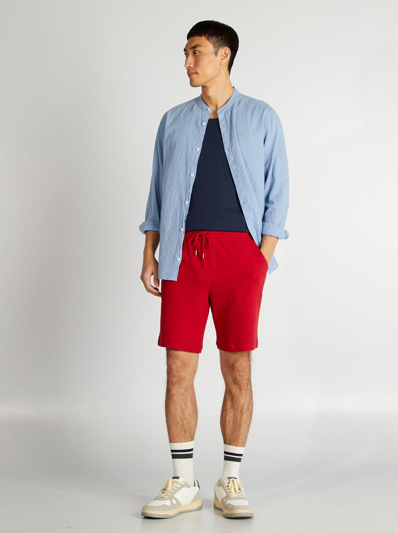 Bermuda en French Terry rouge - Kiabi