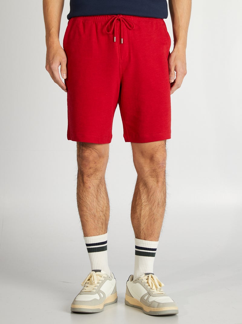 Bermuda en French Terry rouge - Kiabi