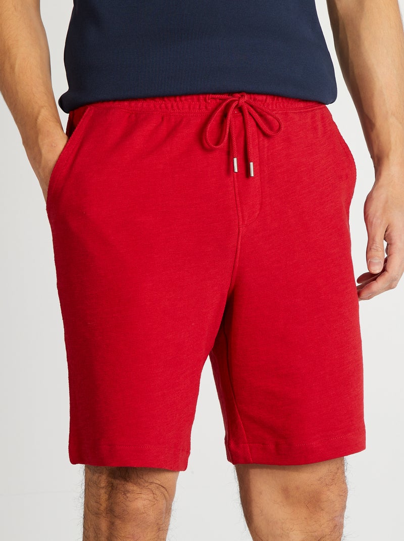 Bermuda en French Terry rouge - Kiabi