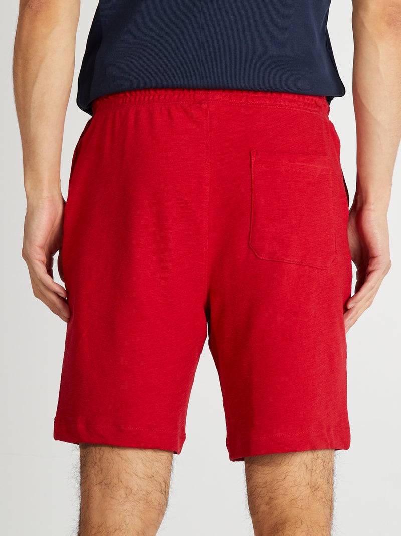 Bermuda en French Terry rouge - Kiabi