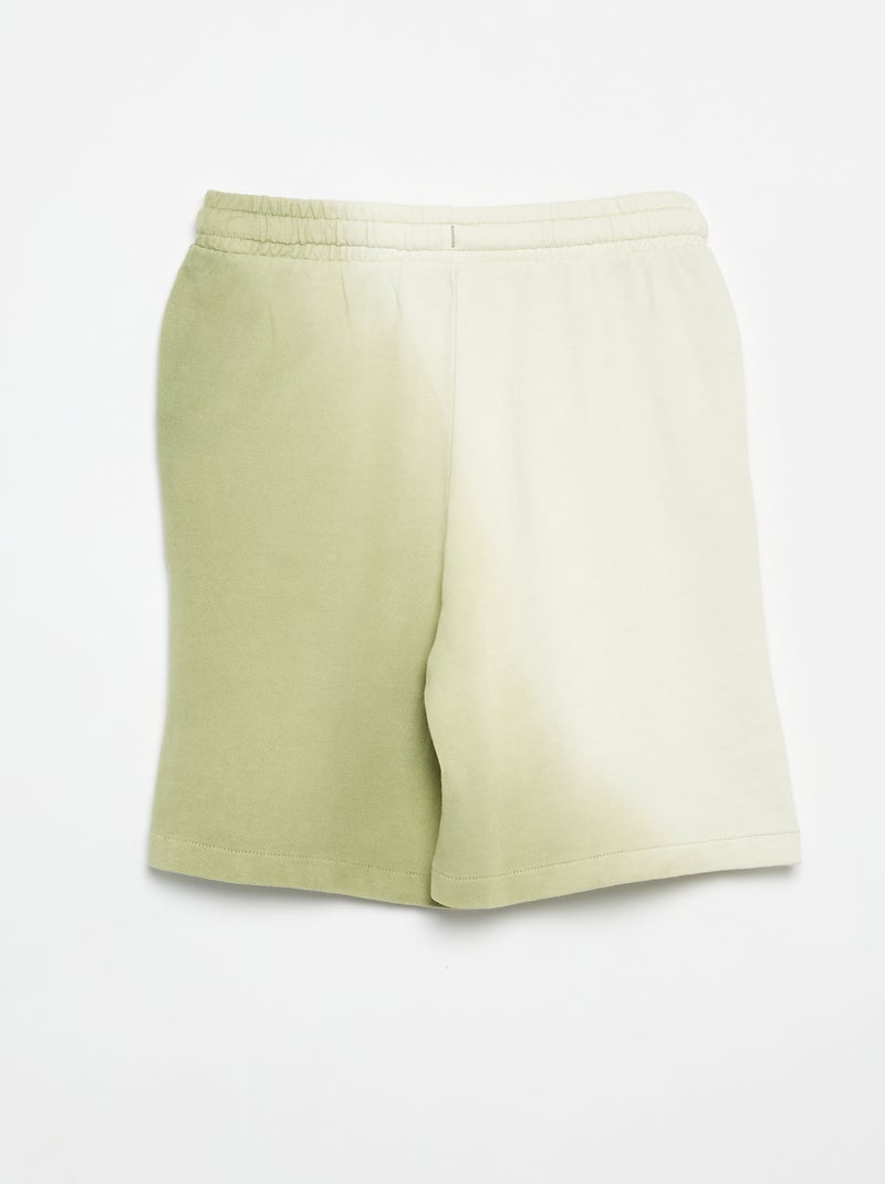 Bermuda en french terry tie and dye Vert - Kiabi