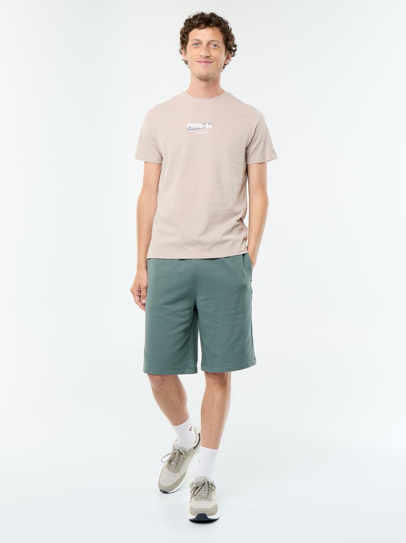 Bermuda en French Terry Vert - Kiabi