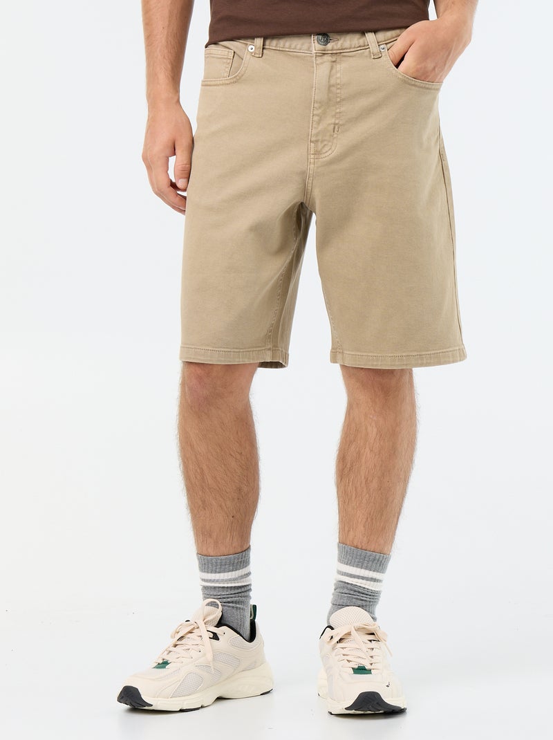 Bermuda en jean 5 poches Beige - Kiabi