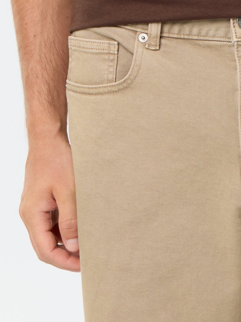 Bermuda en jean 5 poches Beige - Kiabi