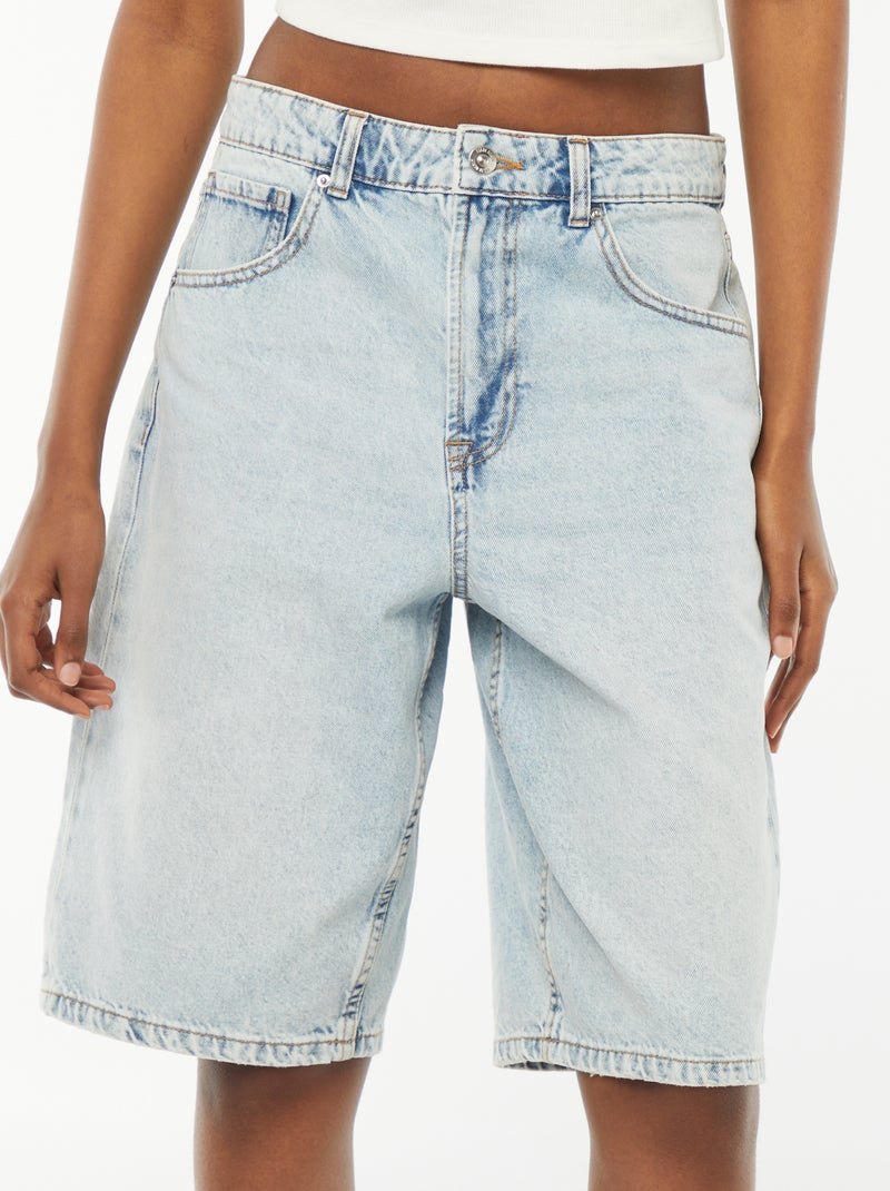 Bermuda en jean à 5 poches Bleu - Kiabi