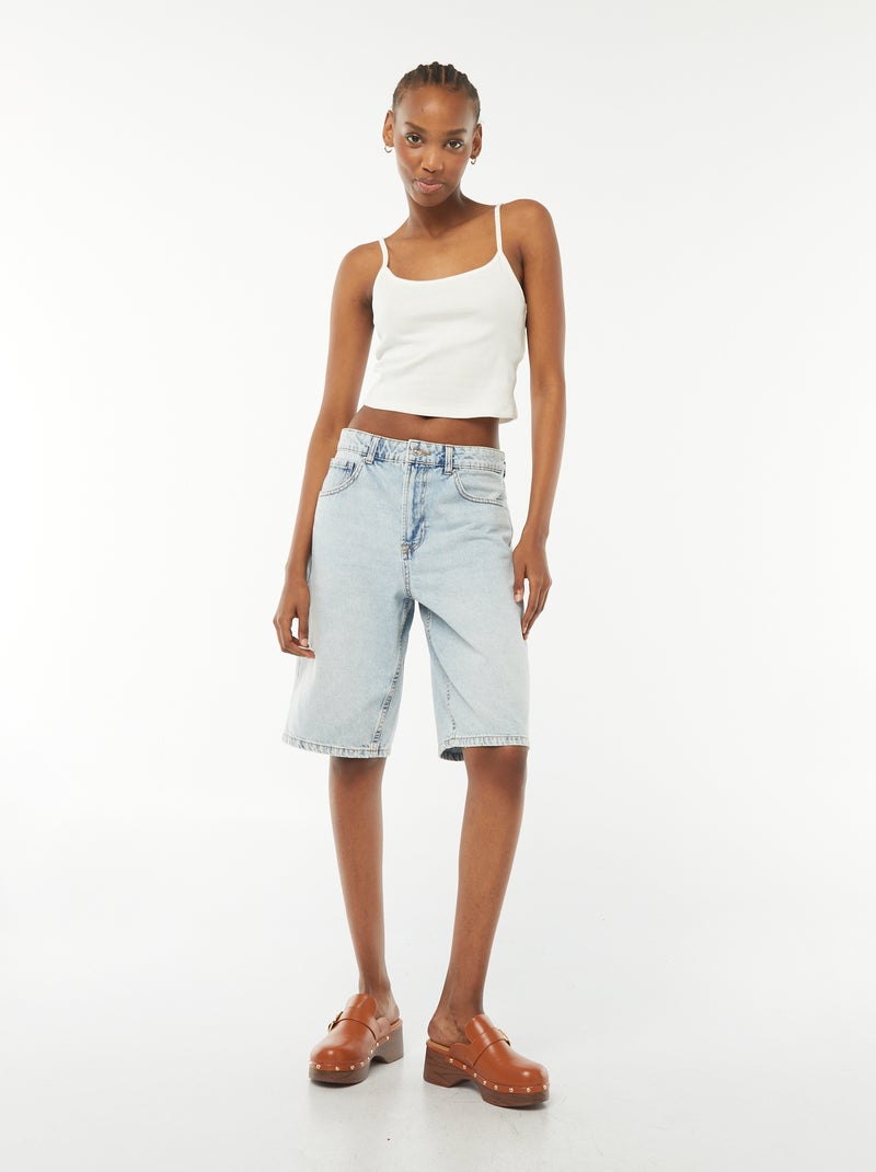 Bermuda en jean à 5 poches Bleu - Kiabi