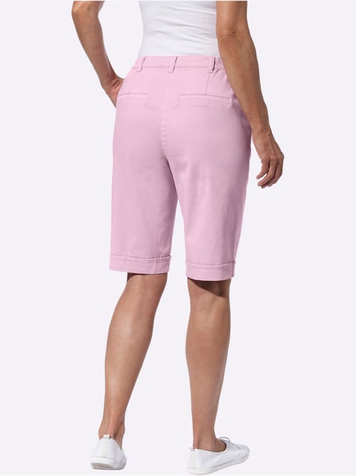 Bermuda en jean à ceinture élastique avec poches et ourlet fixe - taille standard - moda vilona - Kiabi