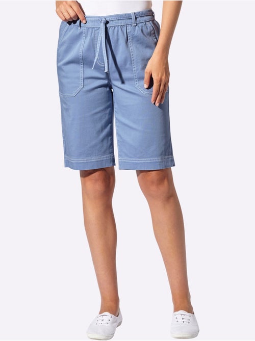 Bermuda en jean à ceinture élastique avec poches plaquées - Taille standard - Witt - Kiabi