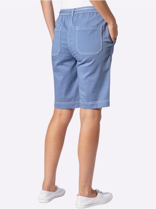 Bermuda en jean à ceinture élastique avec poches plaquées - Taille standard - Witt - Kiabi