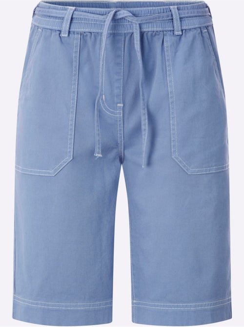 Bermuda en jean à ceinture élastique avec poches plaquées - Taille standard - Witt - Kiabi