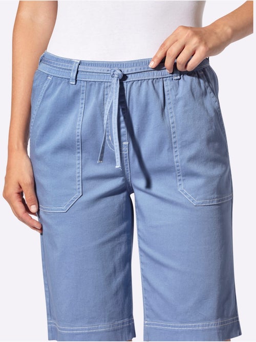 Bermuda en jean à ceinture élastique avec poches plaquées - Taille standard - Witt - Kiabi