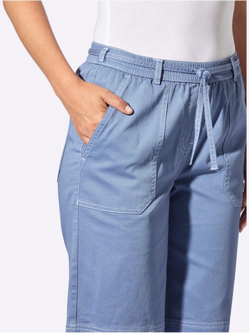 Bermuda en jean à ceinture élastique avec poches plaquées - Taille standard - Witt - Kiabi