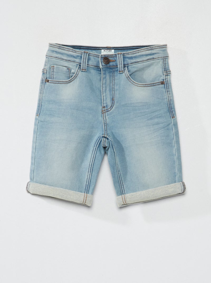 Bermuda en jean à taille ajustable Triple stone - Kiabi
