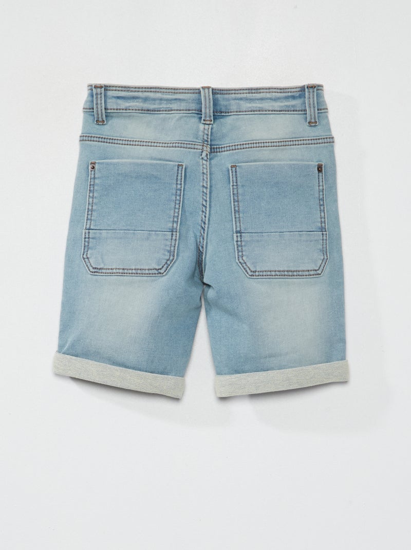 Bermuda en jean à taille ajustable Triple stone - Kiabi