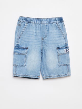 Bermuda en jean avec 2 poches à rabat