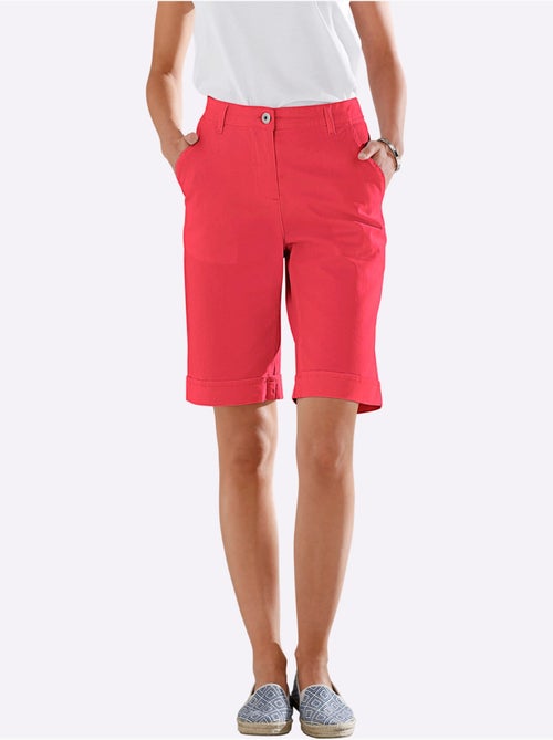 Bermuda en jean avec ceinture élastique et poches devant - Taille standard - Moda Vilona - Kiabi