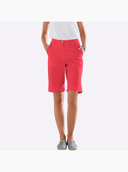 Bermuda en jean avec ceinture élastique et poches devant - Taille standard - Moda Vilona - Kiabi