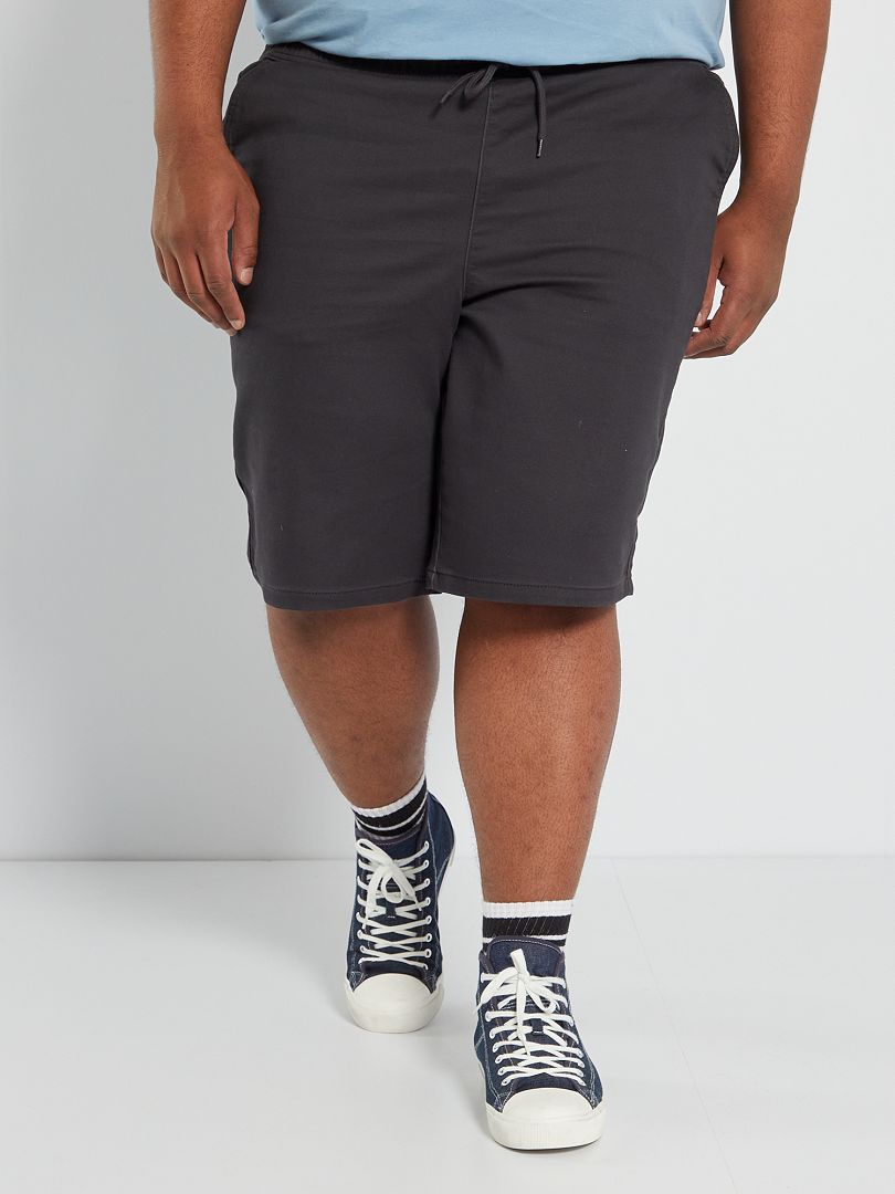 Bermuda en jean avec cordon gris foncé - Kiabi