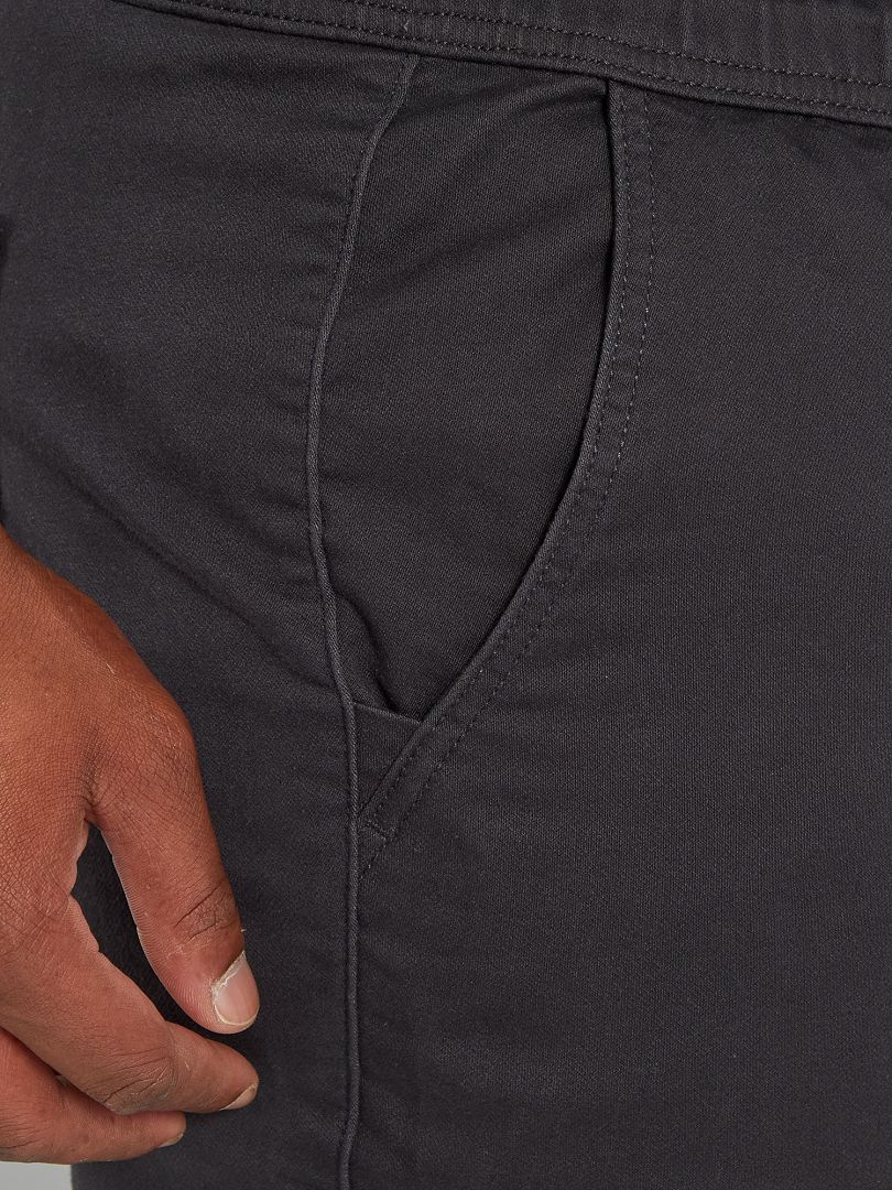 Bermuda en jean avec cordon gris foncé - Kiabi