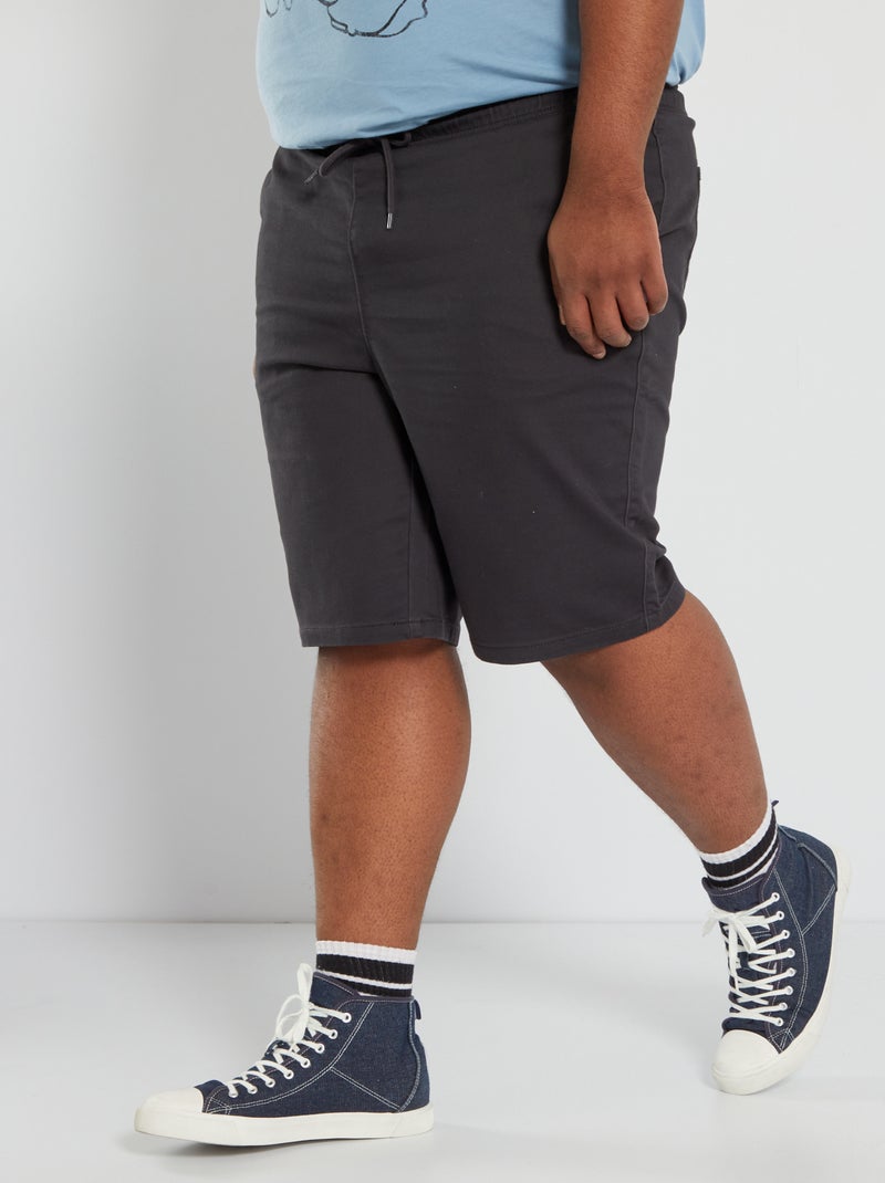 Bermuda en jean avec cordon gris foncé - Kiabi