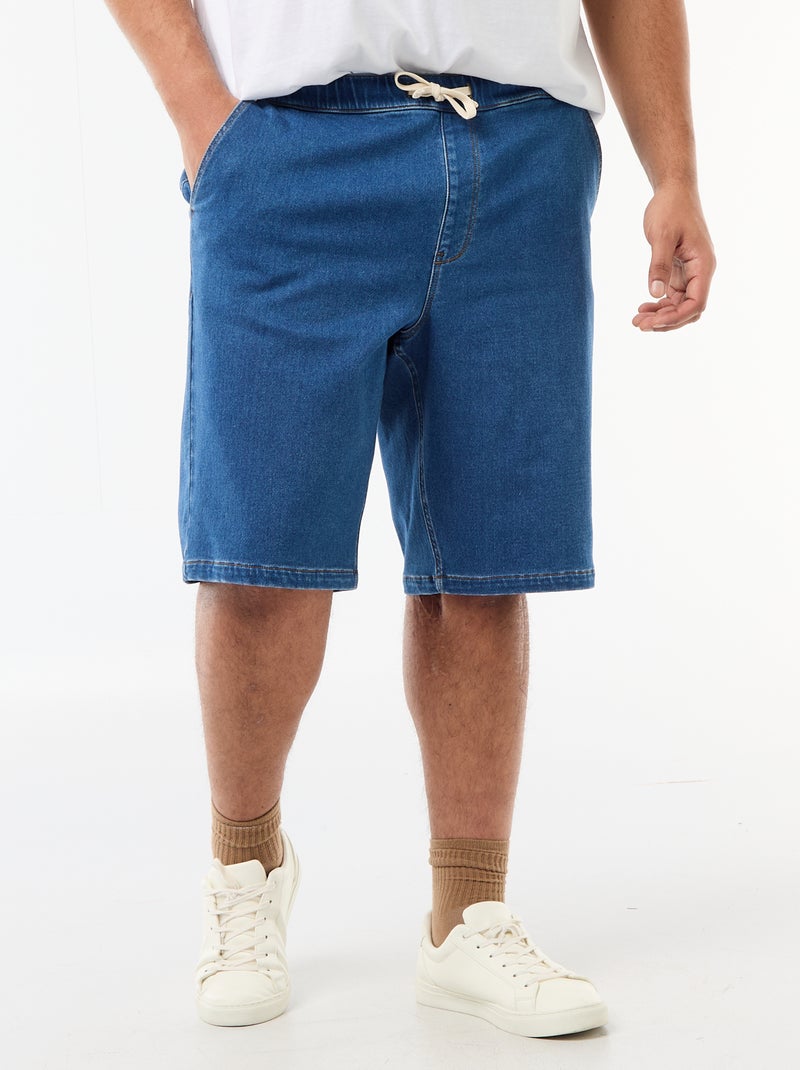 Bermuda en jean avec cordons de serrage Bleu - Kiabi