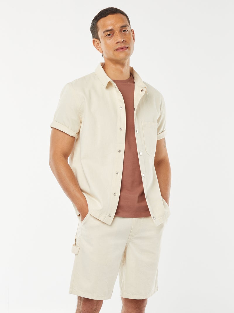 Bermuda en jean avec poches Blanc - Kiabi