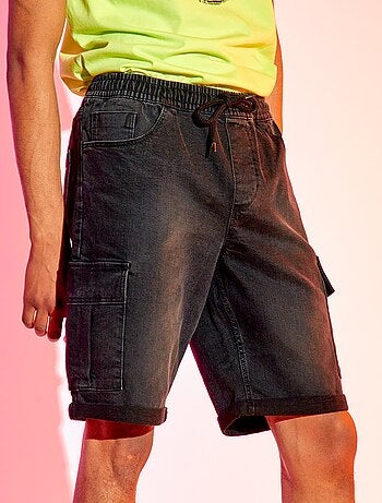 Bermuda en jean avec poches cargos - Kiabi