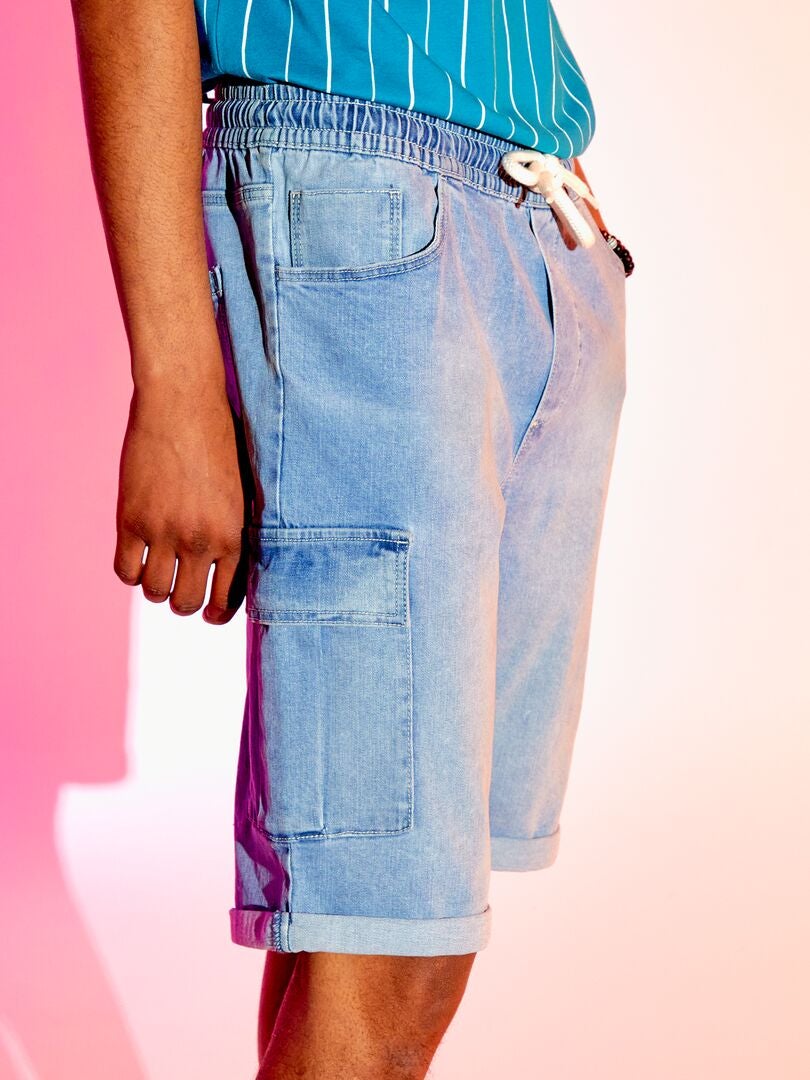 Bermuda en jean avec poches cargos Trile stone - Kiabi