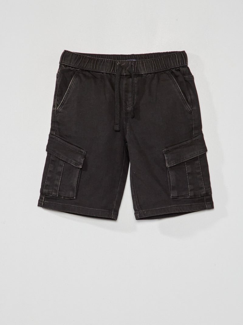 Bermuda en jean avec poches Noir - Kiabi