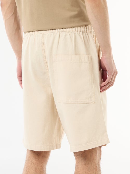 Bermuda en jean avec taille élastiquée - Kiabi