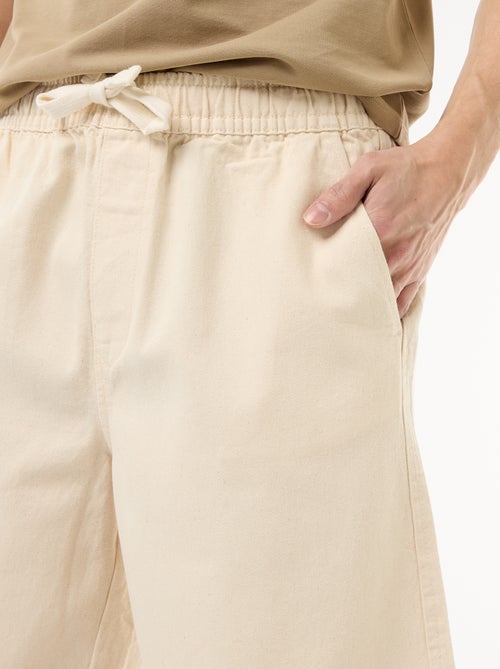 Bermuda en jean avec taille élastiquée - Kiabi