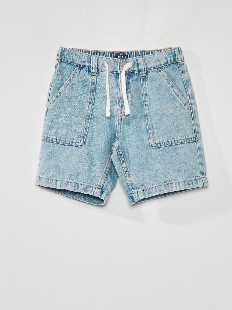 Bermuda en jean avec taille élastiquée Bleu - Kiabi