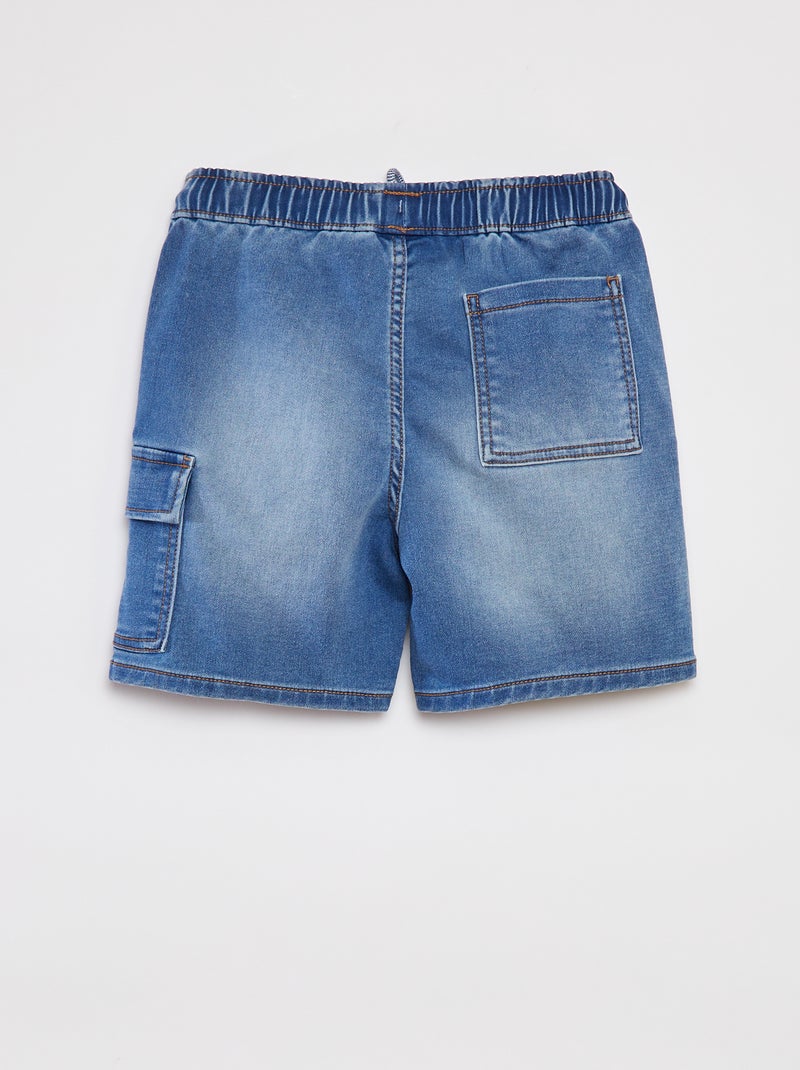 Bermuda en jean avec taille élastiquée BLEU - Kiabi