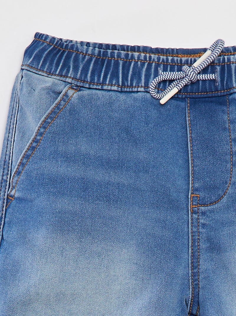 Bermuda en jean avec taille élastiquée BLEU - Kiabi
