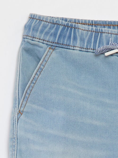Bermuda en jean avec taille élastiquée - Kiabi